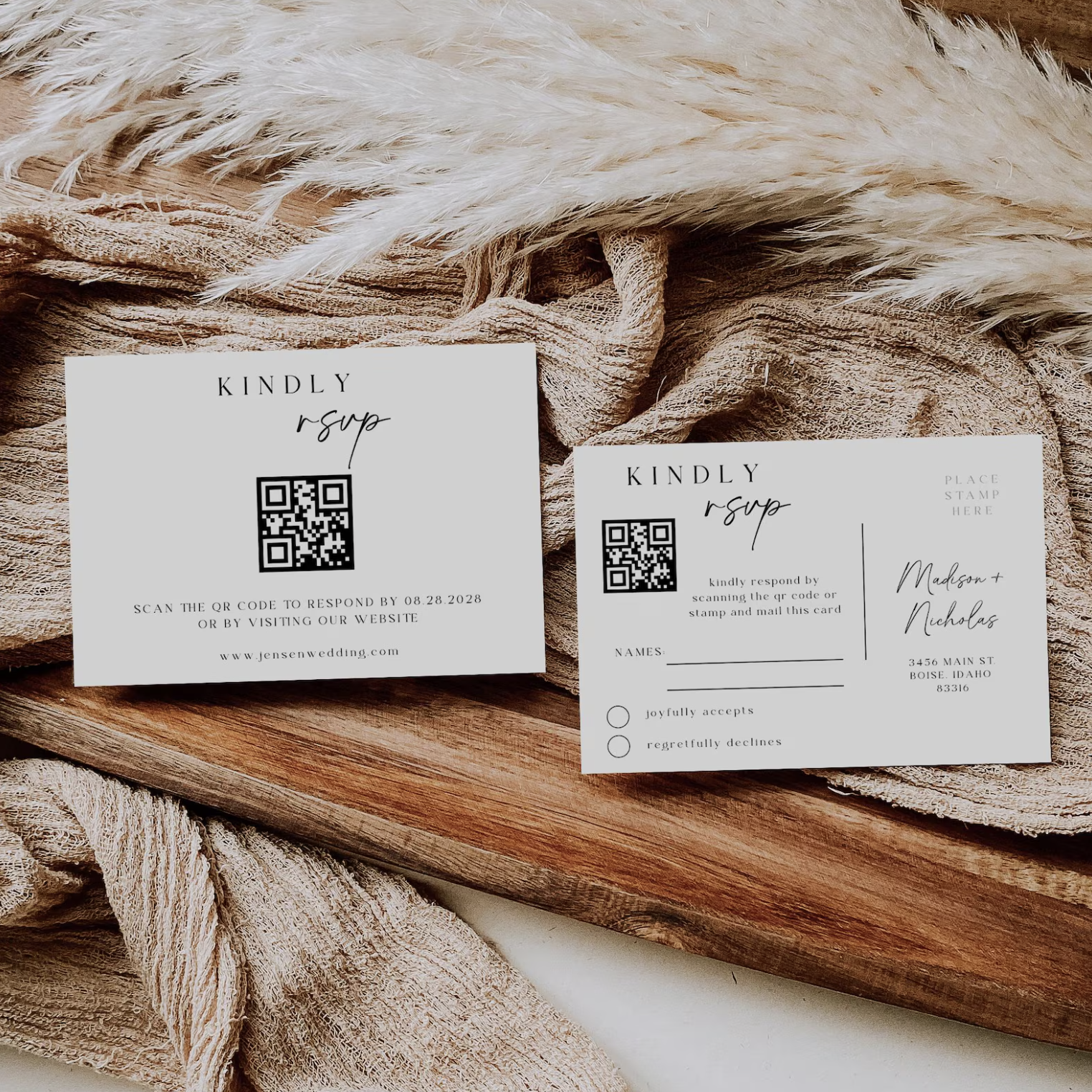 Elegant Minimalist Wedding Invitation Suite - Editable Template | Love Lane Press