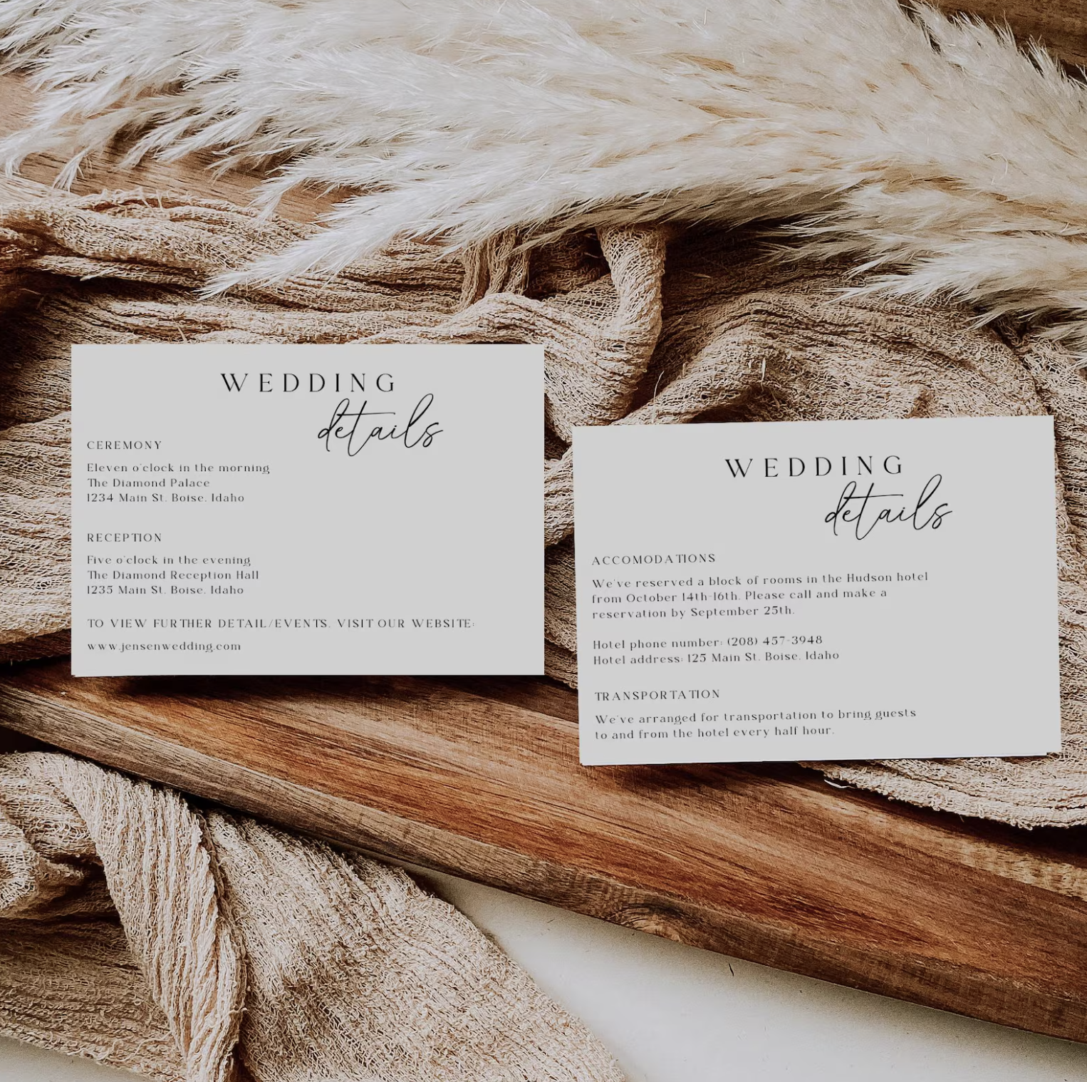 Elegant Minimalist Wedding Invitation Suite - Editable Template | Love Lane Press