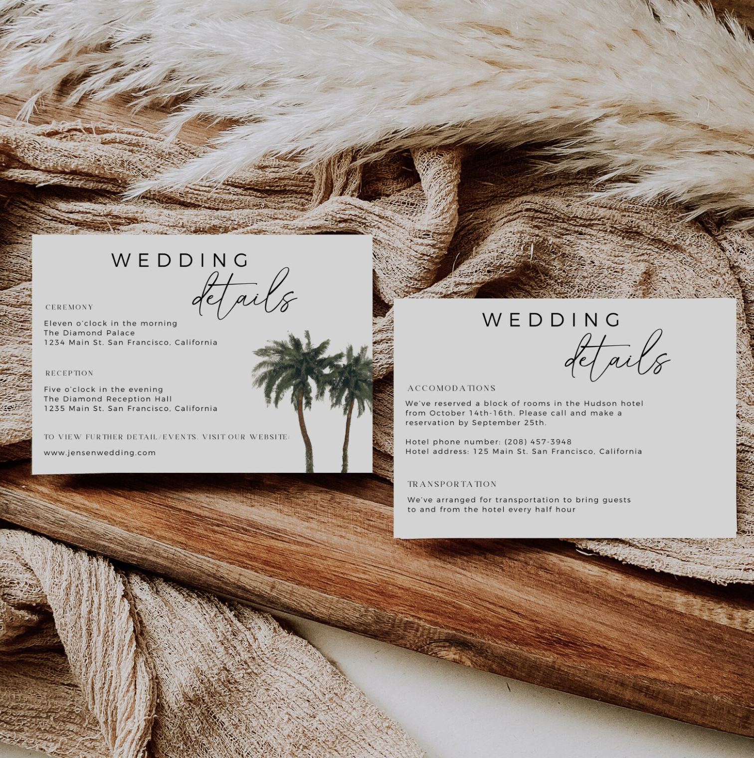 Tropical Beach Wedding Invitation Suite - Editable Template | Love Lane Press