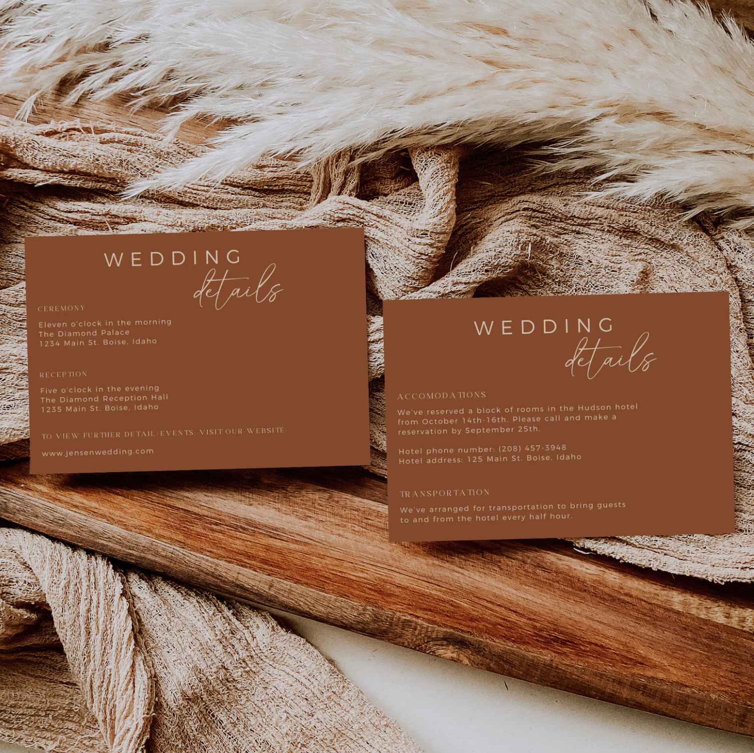 Fall Terracotta Wedding Invitation Suite - Editable Template | Love Lane Press