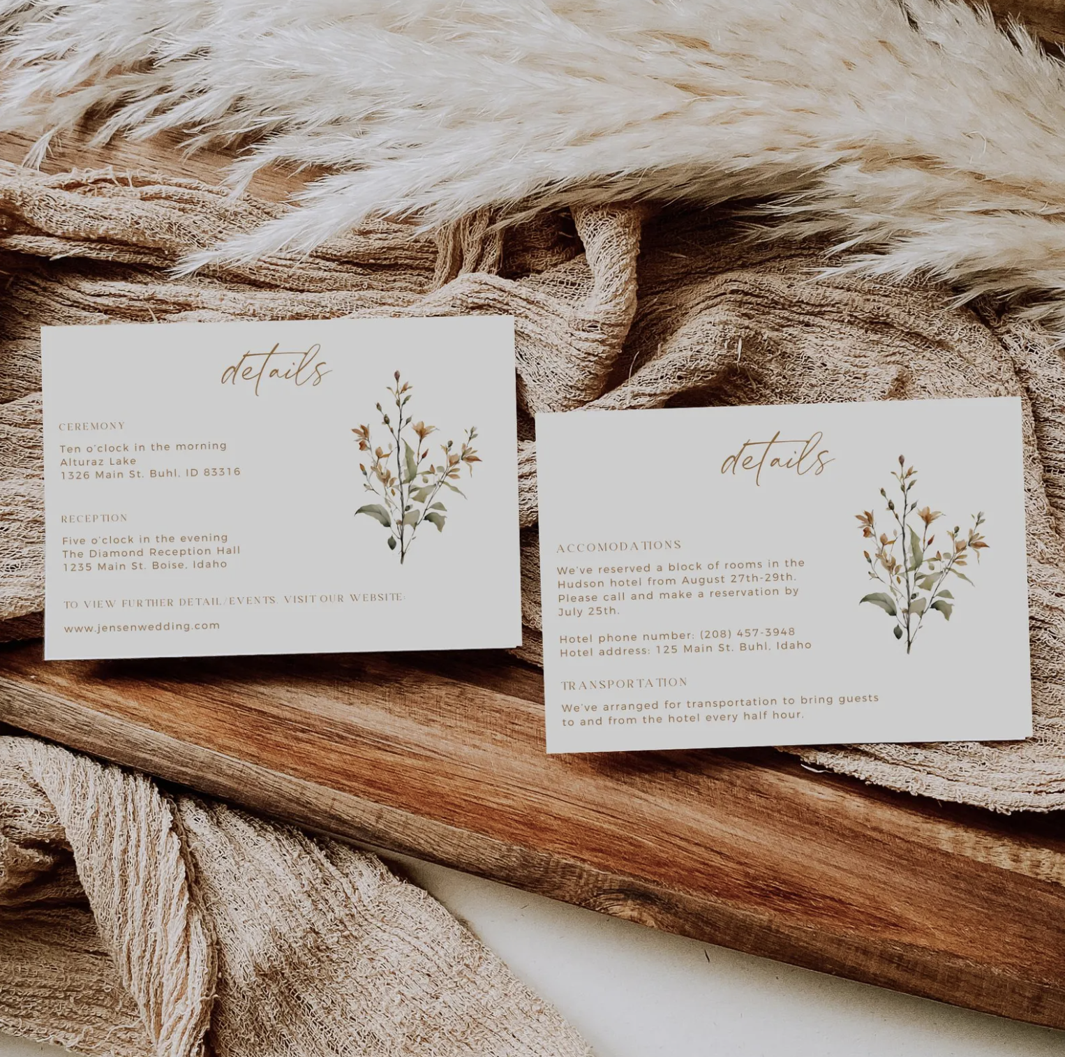 Spring Wildflower Wedding Invitation Suite - Editable Template | Love Lane Press