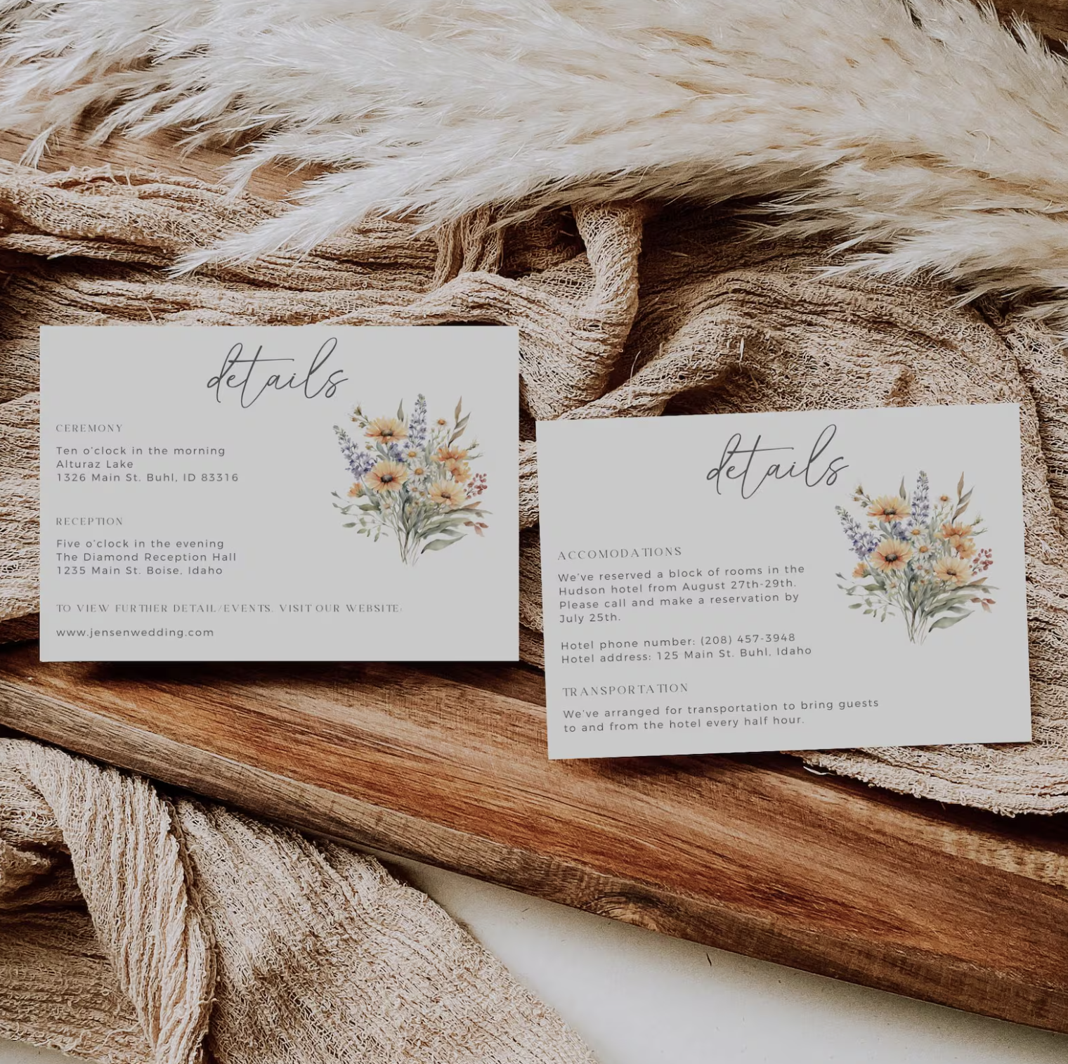 Spring Wildflower Invitation Suite - Editable Template | Love Lane Press