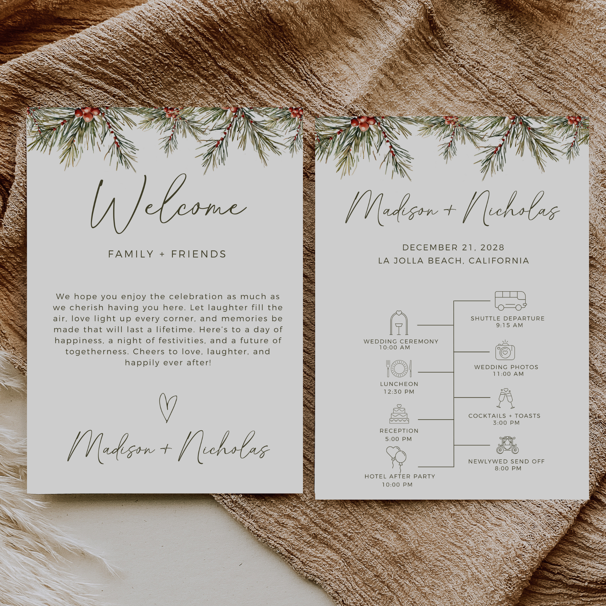 Ultimate Christmas Wedding Collection Bundle - Editable Template