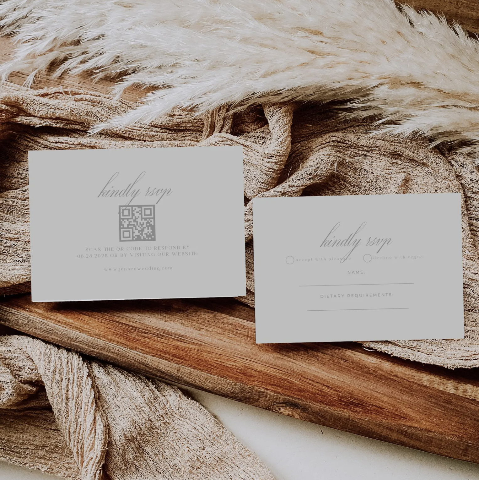 Striped Elegant Wedding Invitation Suite - Editable Template | Love Lane Press