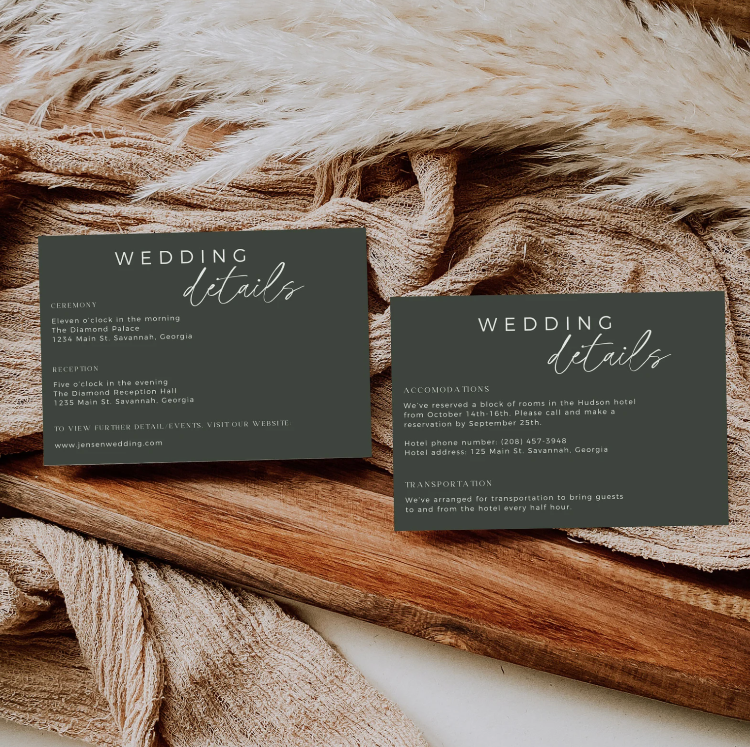 Sage Green Wedding Invitation Suite - Editable Template | Love Lane Press