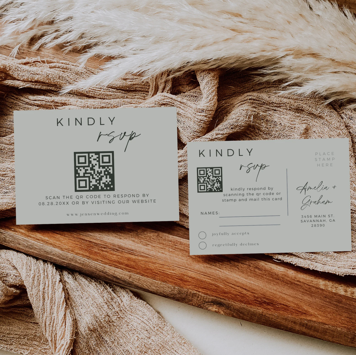 Sage Green Wedding Invitation Suite - Editable Template | Love Lane Press