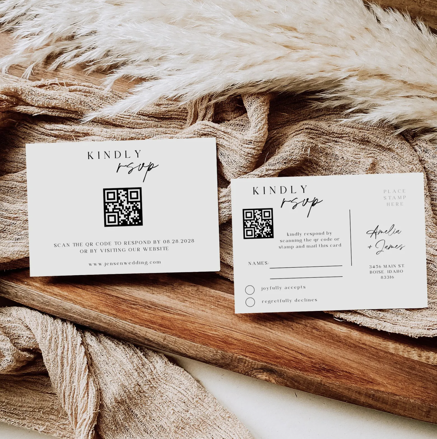 Minimalist Wedding Invitation Suite - Editable Template | Love Lane Press