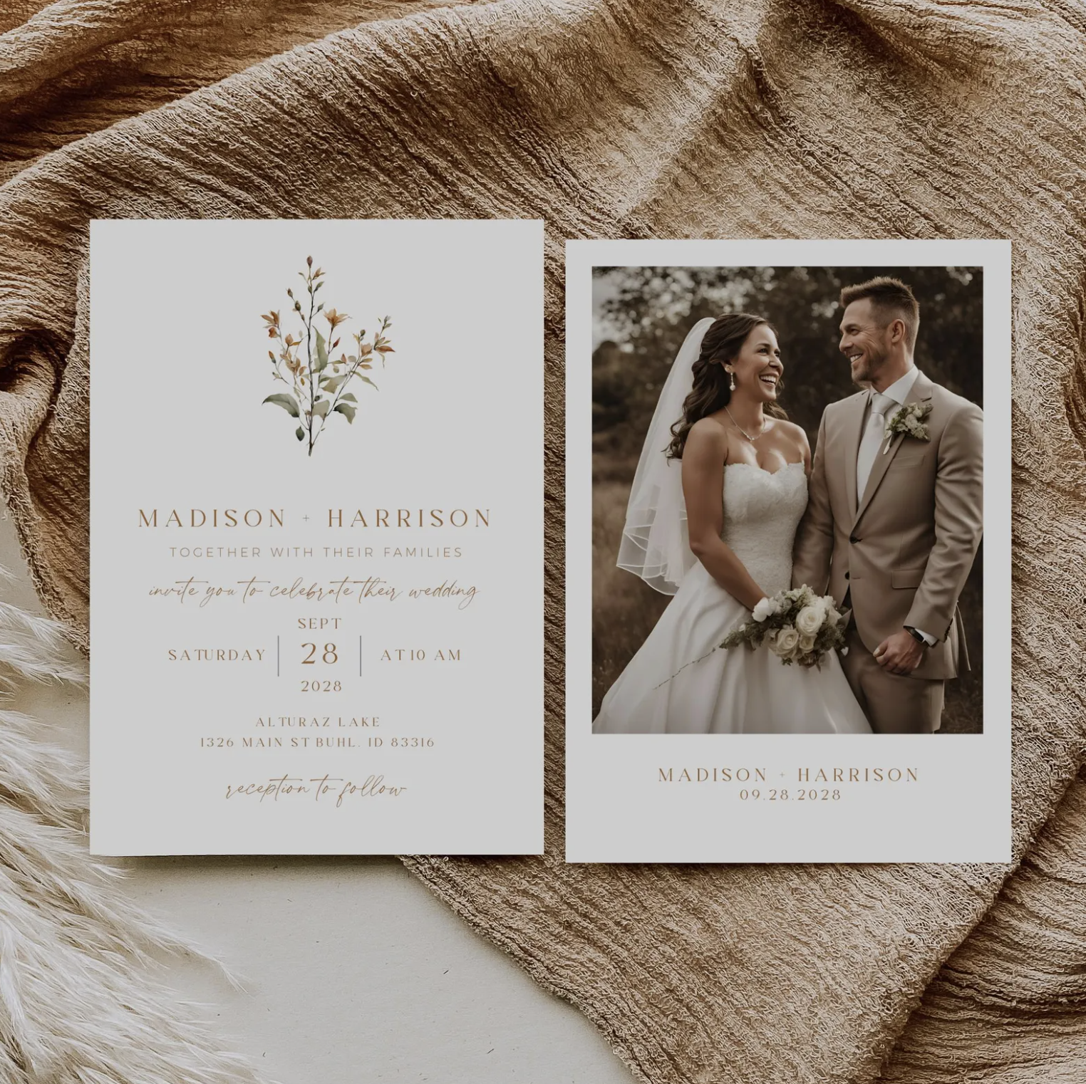 Spring Wildflower Wedding Invitation Suite - Editable Template | Love Lane Press