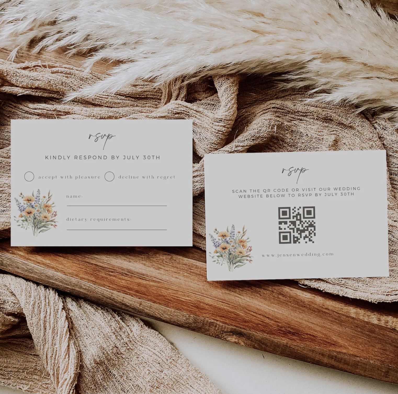 Spring Wildflower Invitation Suite - Editable Template | Love Lane Press